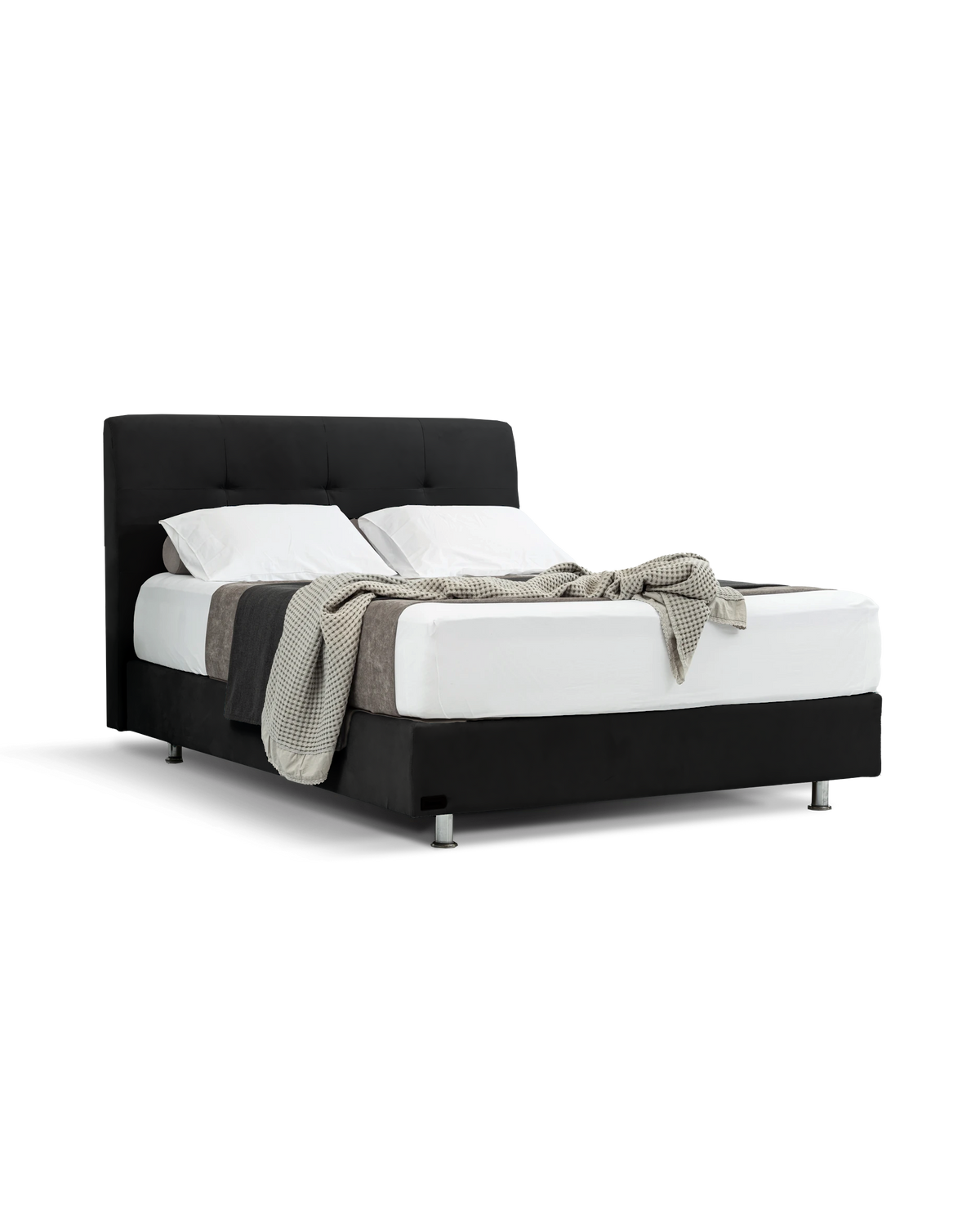 מיטה זוגית Bed 2000 של Simmons בריפוד שחור