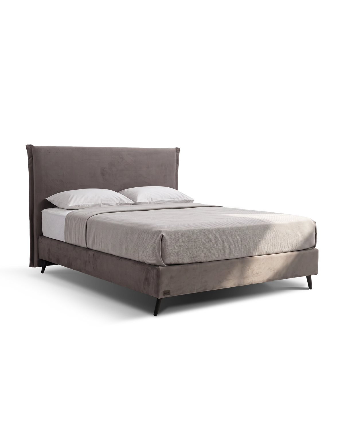 מיטה זוגית Bed 1000 של סימונס עם גב מיטה מרופד, מבט מהצד