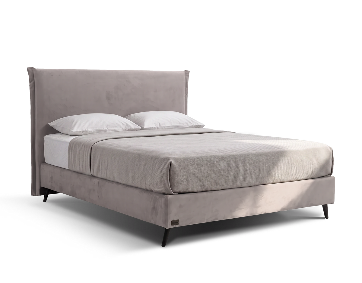מיטה זוגית Bed 1500 של Simmons בריפוד אפור בהיר