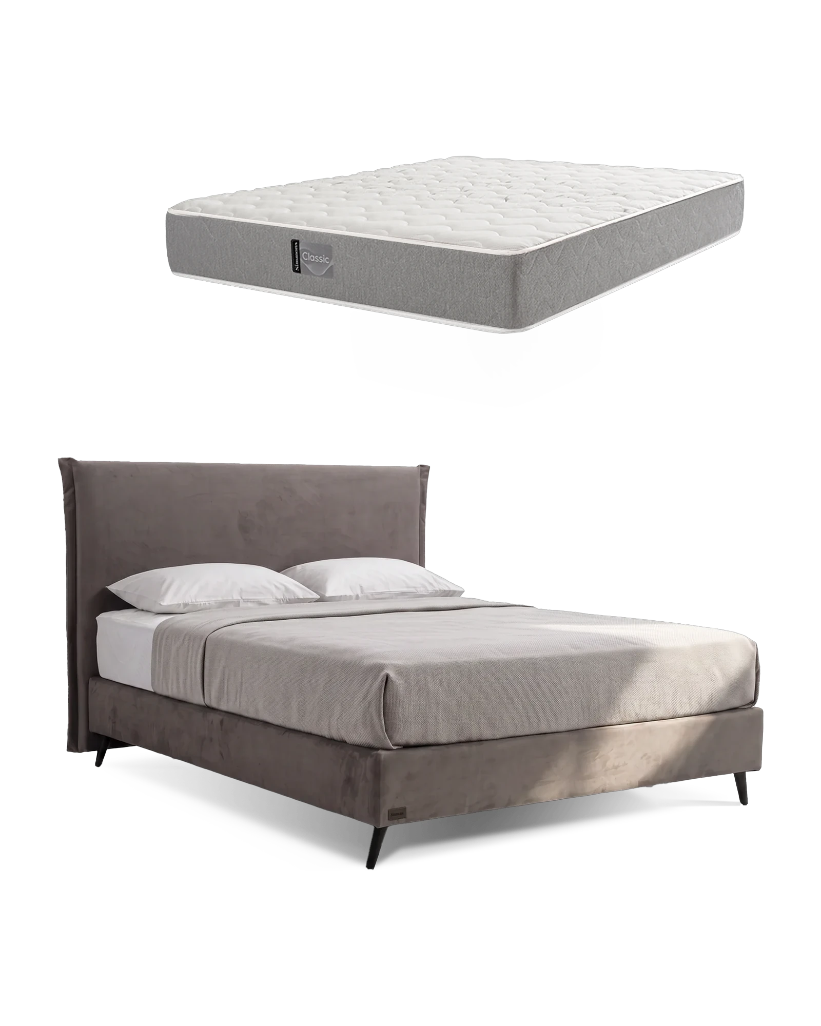חבילת שינה מיטה זוגית Bed 1500 עם מזרן Classic, המזרן מוצג מעל מסגרת המיטה